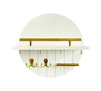 Fenteer Porte-clés Mural Organisateur et Support pour Clés avec Rangement de Courrier Étagère Suspendue En Bois Rustique Adapté pour Chambre Couloir et, Style E