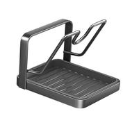 Fenteer Porte-couvercle Pot Porte-ustensiles Repose-cuillère Support Planche à Découper Plateau Égouttoir En Acier Carbone Adapté pour Cuisine Maison Hôtel St, Gris 1 Niveau
