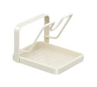 Fenteer Porte-couvercle Pot Porte-ustensiles Repose-cuillère Support Planche à Découper Plateau Égouttoir En Acier Carbone Adapté pour Cuisine Maison Hôtel St, Blanc Laiteux 1 étage