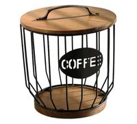 Fenteer Porte Dosettes de Café en Organisateur de Capsules de Café Rangement pour Snacks Récipient avec Couvercle Design Moderne Adapté Bureau Mai, Noir