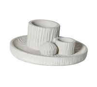 Fenteer Porte-encens Encensoir Centre de Table Support D'Encens avec Plateau Artistique Élégant Qui Récupère Les Cendres Adapté pour La Méditation Le Bureau, Blanc