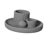 Fenteer Porte-encens Encensoir Centre de Table Support D'Encens avec Plateau Artistique Élégant Qui Récupère Les Cendres Adapté pour La Méditation Le Bureau, Gris