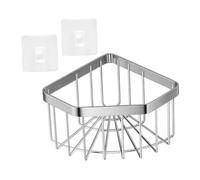 Fenteer Porte-éponge D'Évier Organisateur de Cuisine Égouttoir D'Angle Étagère de Rangement En Acier Inoxydable Amovible Convient pour La Mais, Argent