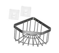 Fenteer Porte-éponge D'Évier Organisateur de Cuisine Égouttoir D'Angle Étagère de Rangement En Acier Inoxydable Amovible Convient pour La Mais, Gris