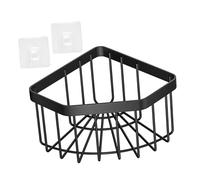 Fenteer Porte-éponge D'Évier Organisateur de Cuisine Égouttoir D'Angle Étagère de Rangement En Acier Inoxydable Amovible Convient pour La Mais, Noir