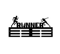 Fenteer Porte-médailles Support Mural Présentoir Médailles Athlétisme Organisateur Rubans Récompense Fer Robuste Installation Facile Adapté Aux Sportifs Salo, 40x19.5 Cm