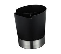 Fenteer Porte-pailles Distributeur Grande Capacité Organiseur de Pailles Boîte de Stockage pour Couverts et Ustensiles avec Base Détachable En Acier Inoxydabl, Noir