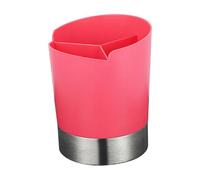 Fenteer Porte-pailles Distributeur Grande Capacité Organiseur de Pailles Boîte de Stockage pour Couverts et Ustensiles avec Base Détachable En Acier Inoxydabl, Rose
