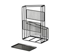 Fenteer Porte-parapluie Support Rangement Parapluies Organisateur Canne Fer Pratique avec Plateau Amovible Adapté à L'Entrée Maison Bureau Couloir Commerce In, Noir