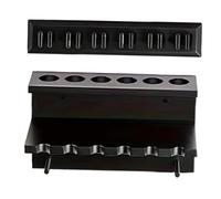 Fenteer Porte-queues de Billard Support Mural pour Cannes Râtelier à Tiges et Organisateur de Snooker en Bois Robuste pour 6 Queues Adapté pour La Salle de J, Noir