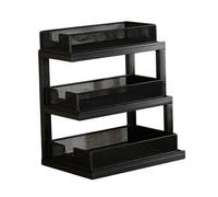 Fenteer Porte-Tasses à Café à 3 Niveaux, Support de Comptoir, Organisateur de Bar Peu Encombrant, Porte-Verres pour Condiments, Sucre et Parfum, Noir