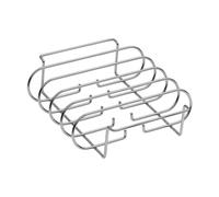 Fenteer Portecôtes Métal Support Barbecue Accessoire Gril Poignée Intégrée Facile à Nettoyer Convient à La Cuisine Camping Fête Four, Argent