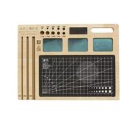 Fenteer Poste de Travail Tapis de Découpe Établi En Bois Planche de Coupe Organisateur D'Outils avec Plusieurs Trous de Rangement Adapté pour Le Bricolage et, 30 Cm X 22 Cm X 1.2
