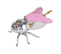 Fenteer Pot à épices En Forme D'abeille avec Cuillère pour La Cuisine, Argent Rose