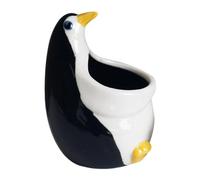 Fenteer Pot de Fleur Décoratif en Céramique avec Trou de Drainage Cache-Pot Mignon Design Pingouin pour Plantes Miniatures Fonction Compacte Adapté pour Burea, 7.9 Cm X 11 Cm X 7.4