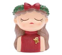 Fenteer Pot de Fleur Résine Elf Fille Contenant Jardin Sculpture Drainage Ornement Stable Convient à Maison Bureau Décoration, Style D