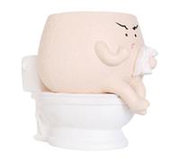 Fenteer Pot de Fleurs avec Tête de Visage Mignonne, Cadeau de Salle de Bain, Auto-arrosant