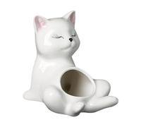 Fenteer Pot de Fleurs Créatif en Céramique en Forme de Chat pour Bureau, Balcon, Bibliothèque