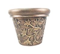 Fenteer Pot de Fleurs Décoratif Jardinière de Grec Cache-Pot Rustique et Bac à Plantes en Matériau PP avec Motif de Vigne Adapté pour Maison Jardin, Bronze