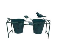 Fenteer Pot de Fleurs Double pour Jardin, Résistant Aux Intempéries, en Métal Robuste, Vintage