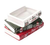 Fenteer Pot de Fleurs en céramique pour Noël, Pot de Fleurs en Forme de Livre, Vase pour Festival