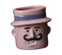 Fenteer Pot de Fleurs Jardinière en Céramique Cache-Pot de Dessin Animé Vase Mignon avec Trou de Drainage pour Plantes D'Intérieur Approprié pour La Décorati, Homme Rose