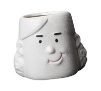 Fenteer Pot de Fleurs Jardinière en Céramique Cache-Pot de Dessin Animé Vase Mignon avec Trou de Drainage pour Plantes D'Intérieur Approprié pour La Décorati, Fille Blanc Mat