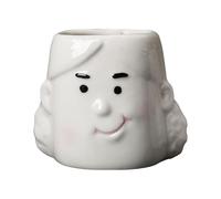 Fenteer Pot de Fleurs Jardinière en Céramique Cache-Pot de Dessin Animé Vase Mignon avec Trou de Drainage pour Plantes D'Intérieur Approprié pour La Décorati, Fille Blanche Brillante