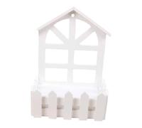 Fenteer Pot de Fleurs Jardinière Murale Panier En Bois Bac à Plantes avec Conception de Clôture Piquet pour Fleurs Artificielles Adapté pour La Décoration Du, Tête de Pointe