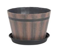 Fenteer Pot de Fleurs Pot Tonneau Jardinière D'Intérieur Contenant Décoratif avec Paroi Épaissie Robuste Adapté pour La Décoration de La Maison du Bureau et, 8 Pouces