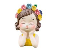 Fenteer Pot de Fleurs pour Fille, Vase à Fleurs, Figurine, Arrangement, Pot de Fleurs pour Centre de Table, Manteau Jaune