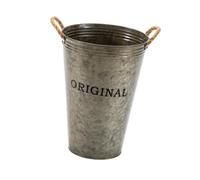 Fenteer Pot de Fleurs Rétro en Fer Vintage pour Plantes D'Intérieur et D'Extérieur avec Poignées en Corde Décoration Rustique Adaptée Aux Balcons Jardins et, Brun