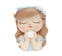 Fenteer Pot de Fleurs Visage Jardinière Tête Statue Buste Vase Fille Cache-Pot Artistique en Résine Robuste avec Une Posture Élégante Approprié pour La Décor, Brun Bleu, 8x8x11cm