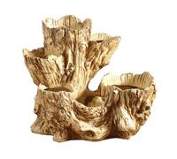 Fenteer Pot de Souche d'arbre Contenant Ornement Résine Vase Plante Figurine Sculpture Adapté Au Bureau Maison Décoration Intérieure, Bois