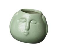 Fenteer Potte Créative pour Fleurs, Pot en Céramique pour Intérieur et Extérieur, Vert
