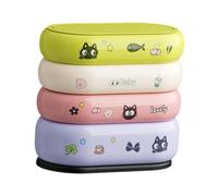 Fenteer Poubelle Chat Moderne Pression Couvercle Corbeille Déchets Compacte PP Panier Collecte Ordures Pratique pour Bureau Salle de Bain Chambre Maison, Pas de Roues