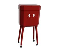 Fenteer Poubelle de Cuisine Ouverture par Pression Corbeille à Déchets sur Pieds Hauts et roulettes Pivotantes Bac Grande Contenance PP Moderne Récipient, Rouge Foncé