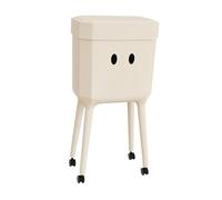 Fenteer Poubelle de Cuisine Ouverture par Pression Corbeille à Déchets sur Pieds Hauts et roulettes Pivotantes Bac Grande Contenance PP Moderne Récipient, Couleur Crème