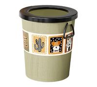 Fenteer Poubelle Sans Couvercle Panier à Ordures Corbeille à Papier Récipient à Déchets Facile à Transporter Anneaux Sécurisés PP Convient Au Bureau Cuisine M, Vert