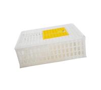 Fenteer Poultrail Carrier Crate Pouile de Porte-volon de volaille empilable Panier de Porte-volonaires pour Les Oiseaux, Blanc