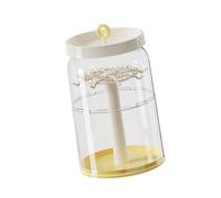Fenteer Présentoir pour poupées en peluche, boîte de rangement, support pour boucles d'oreilles, étui de protection pour accessoires pour cheveux, Jaune