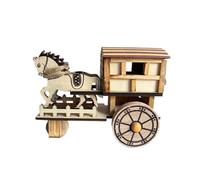Fenteer Puzzle 3D en Bois - Modèle de calèche en Bois 3D - Maquette en pour Enfants, Style A