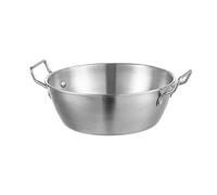 Fenteer Ramen Pot Casserole avec Double Poignées Acier Inoxydable Bol à Soupe Plat à Noodle Fonction Chauffante Adapté pour Cuisine Petit Déjeuner Maison, L