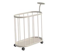 Fenteer Rangement Tapis Organisateur de Tapis de sur Roulettes Chariot à Linge Mobile Support D'Accessoires Fitness Rack de Stockage pour Matériel, Blanc