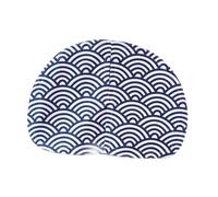 Fenteer Rideau pour Bac à Litière Cache pour Maison de Toilette Portière Esthétique Rabat de Porte en Tissu de Lin Doux avec Accès Facile Adapté pour Une Déco, Motif de Vague