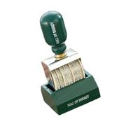 Fenteer Rollers Dateur Bois Métal Rétro Roue Rotative Tampon Manche Bois Base Décoration DIY Carte Adapté Au Bricolage Journal Planificateur 4.4cmx9.2cm, Poignée Verte