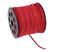 Fenteer Rouleau de Corde en Daim Fils en Cuir Synthétique Souple Cordelette Artisanale pour Emballages Cadeaux Emballages de Fleurs - Rouge, 90m