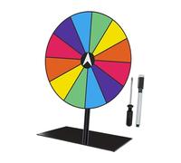 Fenteer Roulette à Prix Tournant Réutilisable Plateau Effaçable Facile à Personnaliser pour Jeux Sociétés et Foires Commerciales, Base Carrée Couleur Foncée