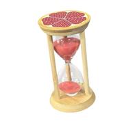 Fenteer Sablier 30 Minutes Chronomètre Horloge à Sable Minuterie Ornement En Bois et Verre Précision Du Sable Adapté à La Cuisine Jeux Lecture Pause Bureau 7, Rouge