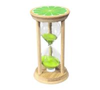 Fenteer Sablier 30 Minutes Chronomètre Horloge à Sable Minuterie Ornement En Bois et Verre Précision Du Sable Adapté à La Cuisine Jeux Lecture Pause Bureau 7, Vert